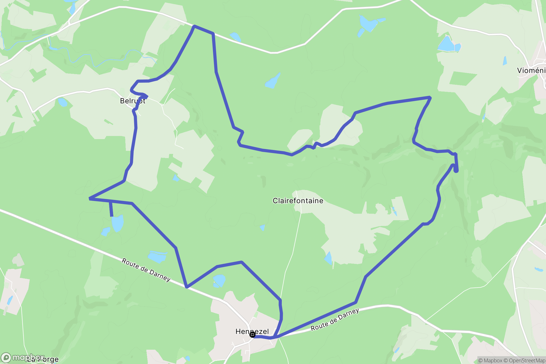 Hennezel : carte du parcours de randonnée - France
