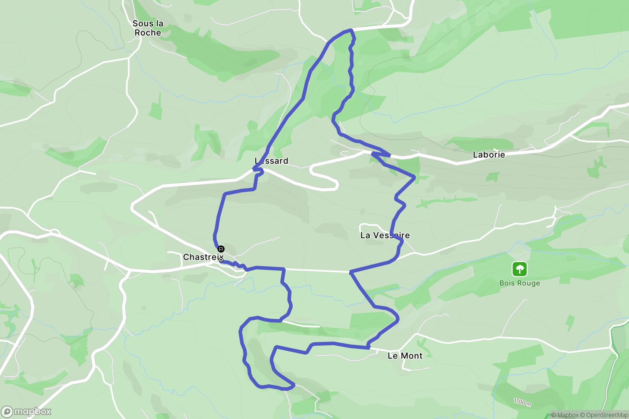 Chastreix : carte du parcours de randonnée - France