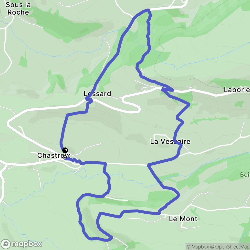 Chastreix : carte du parcours de randonnée - France