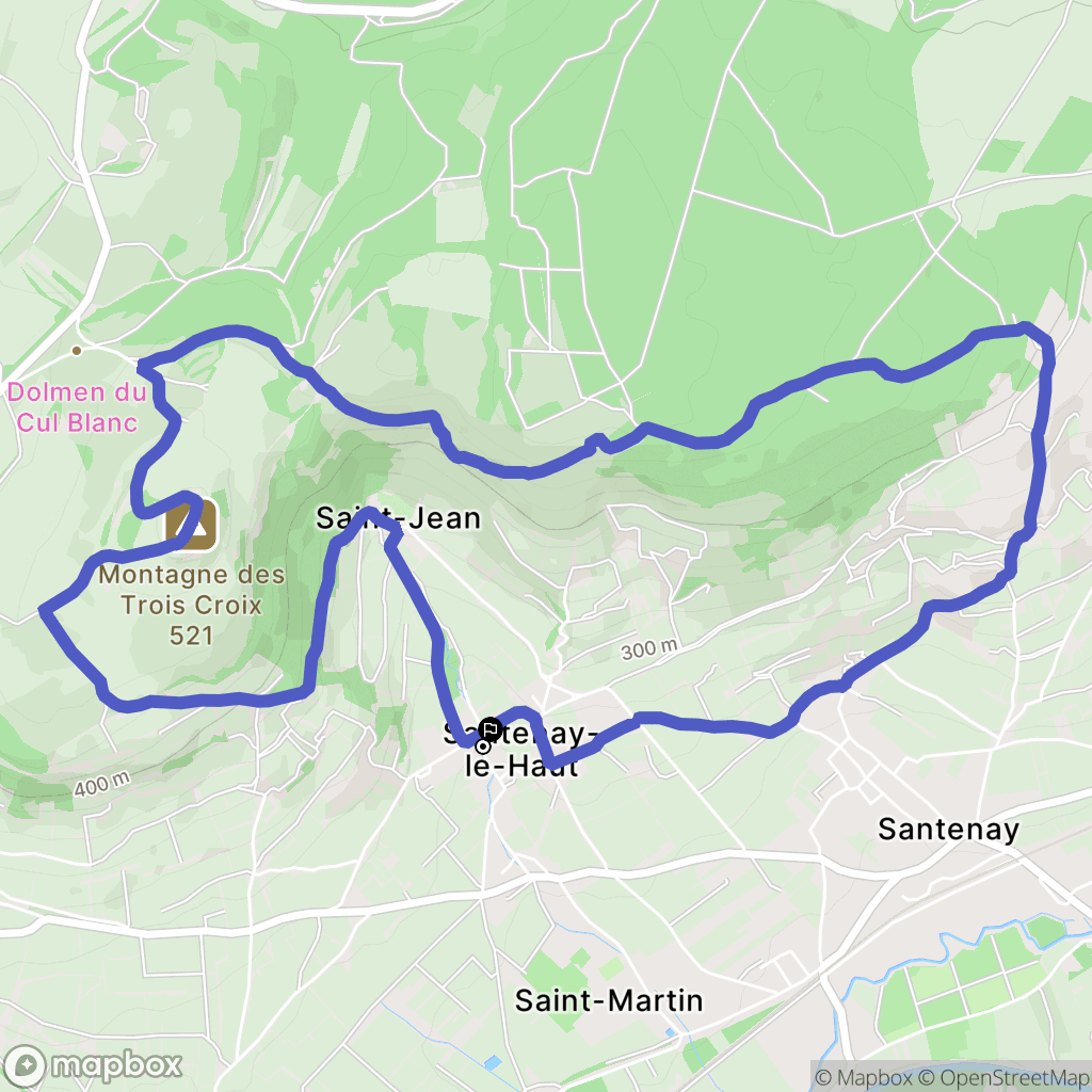 Santenay : carte du parcours de randonnée - France
