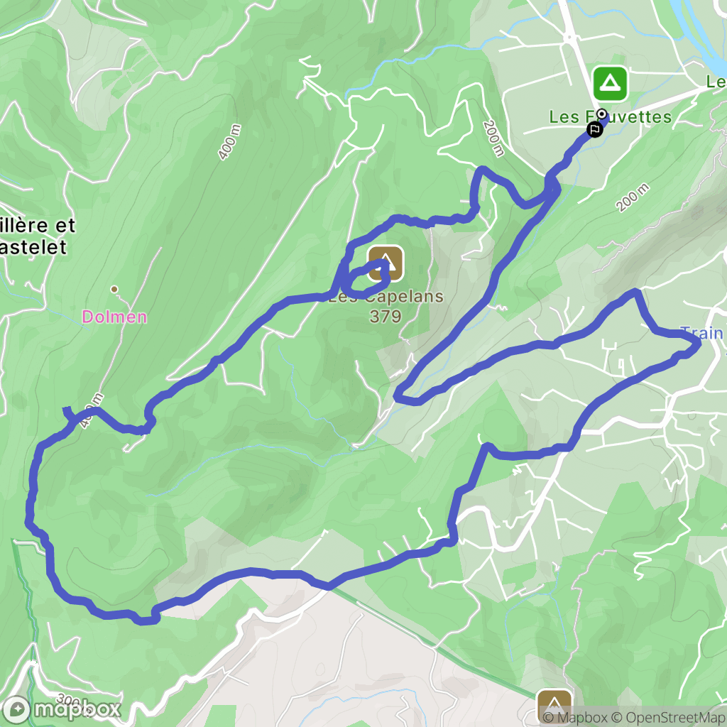 Anduze : carte du parcours de randonnée - France