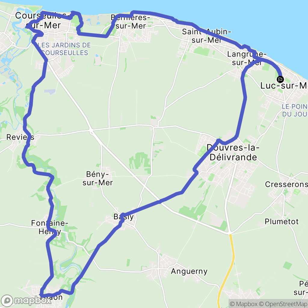 Luc-sur-Mer : carte du parcours de randonnée - France