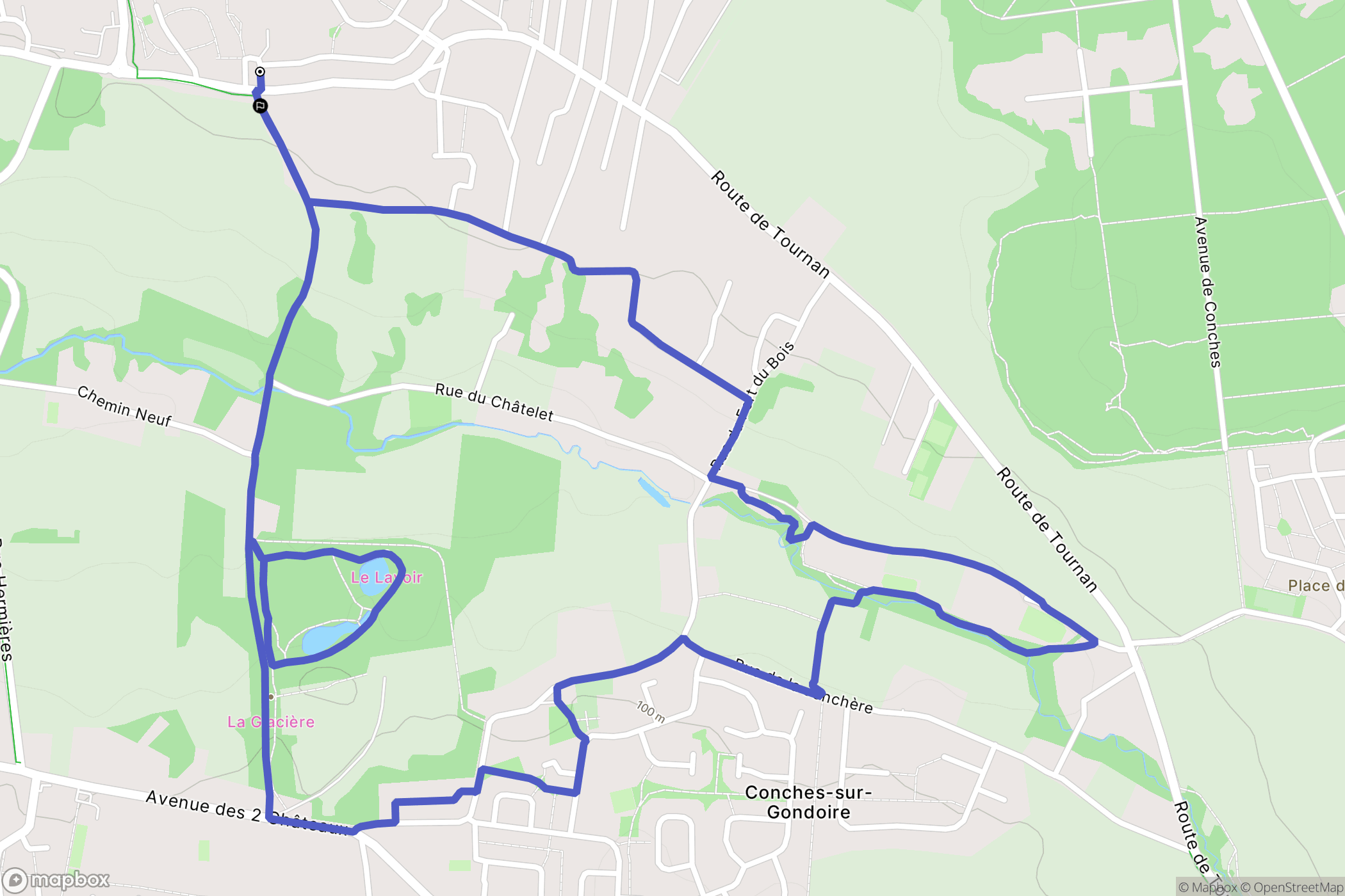 Lagny-sur-Marne : carte du parcours de randonnée - France
