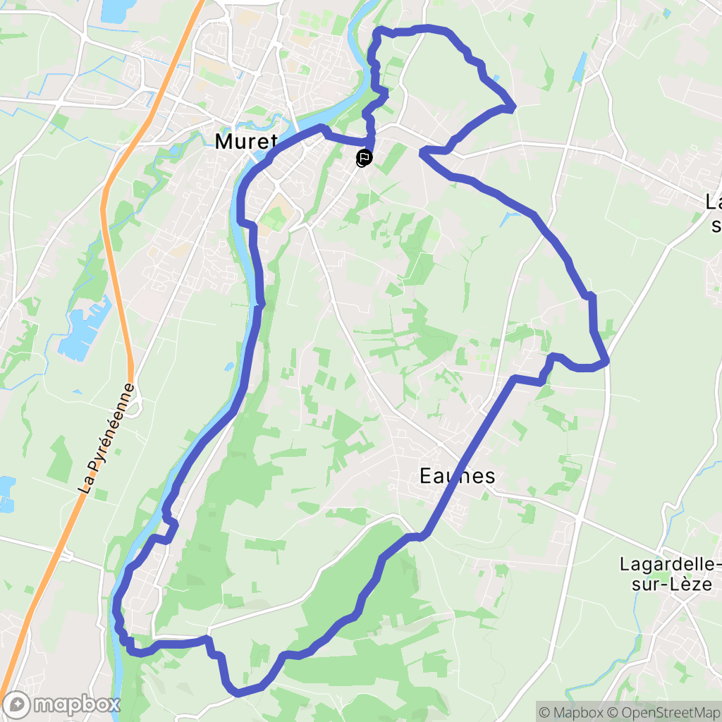 Muret : carte du parcours de randonnée - France