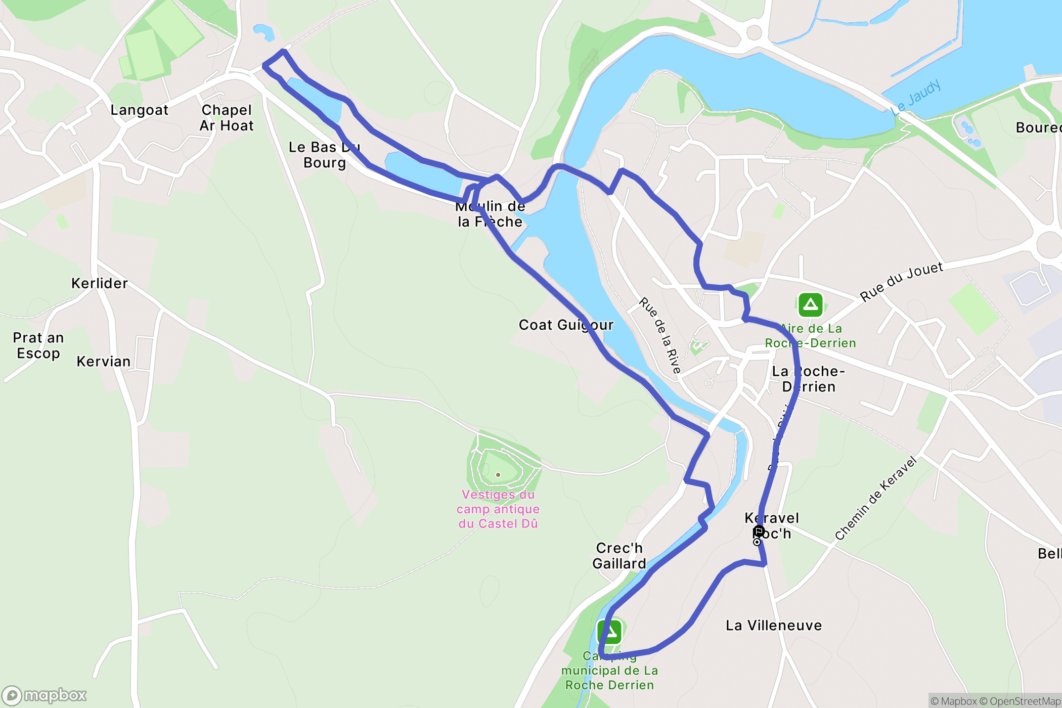 La Roche-Jaudy : carte du parcours de randonnée - France
