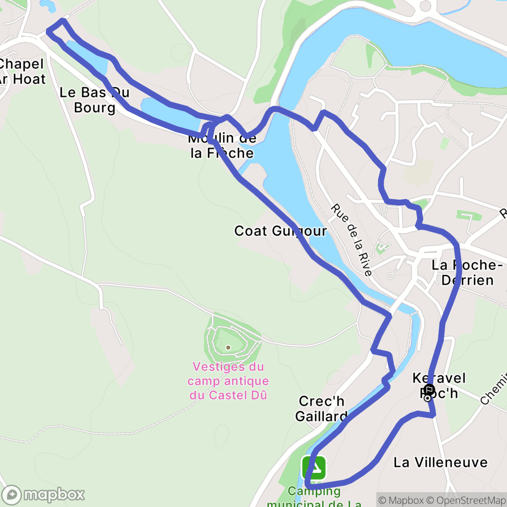 La Roche-Jaudy : carte du parcours de randonnée - France