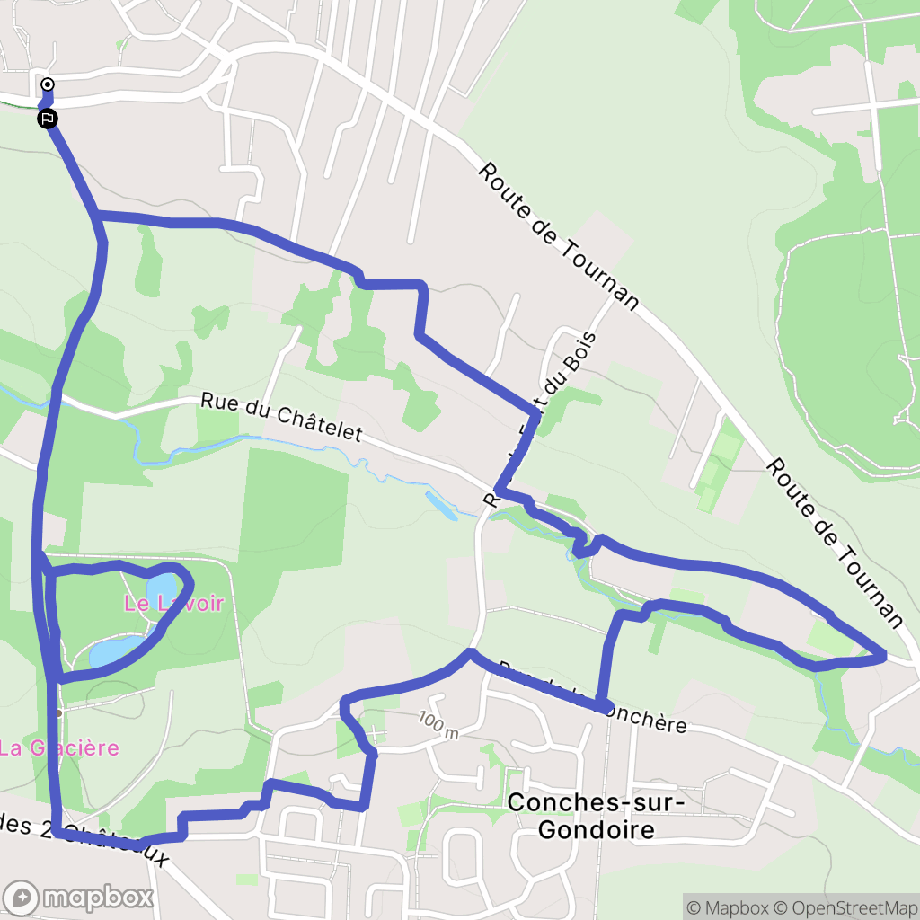 Lagny-sur-Marne : carte du parcours de randonnée - France