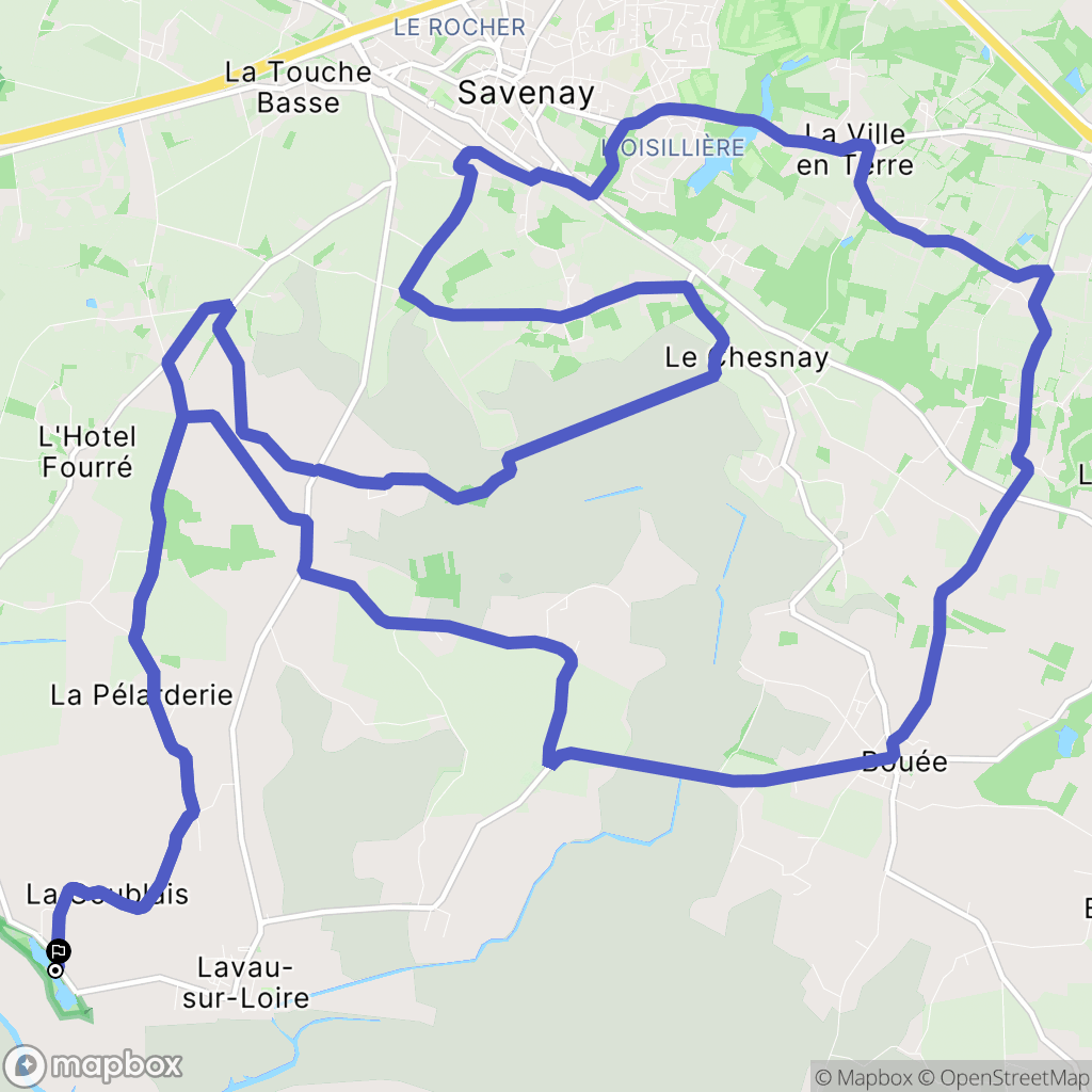 Lavau-sur-Loire : carte du parcours de randonnée - France