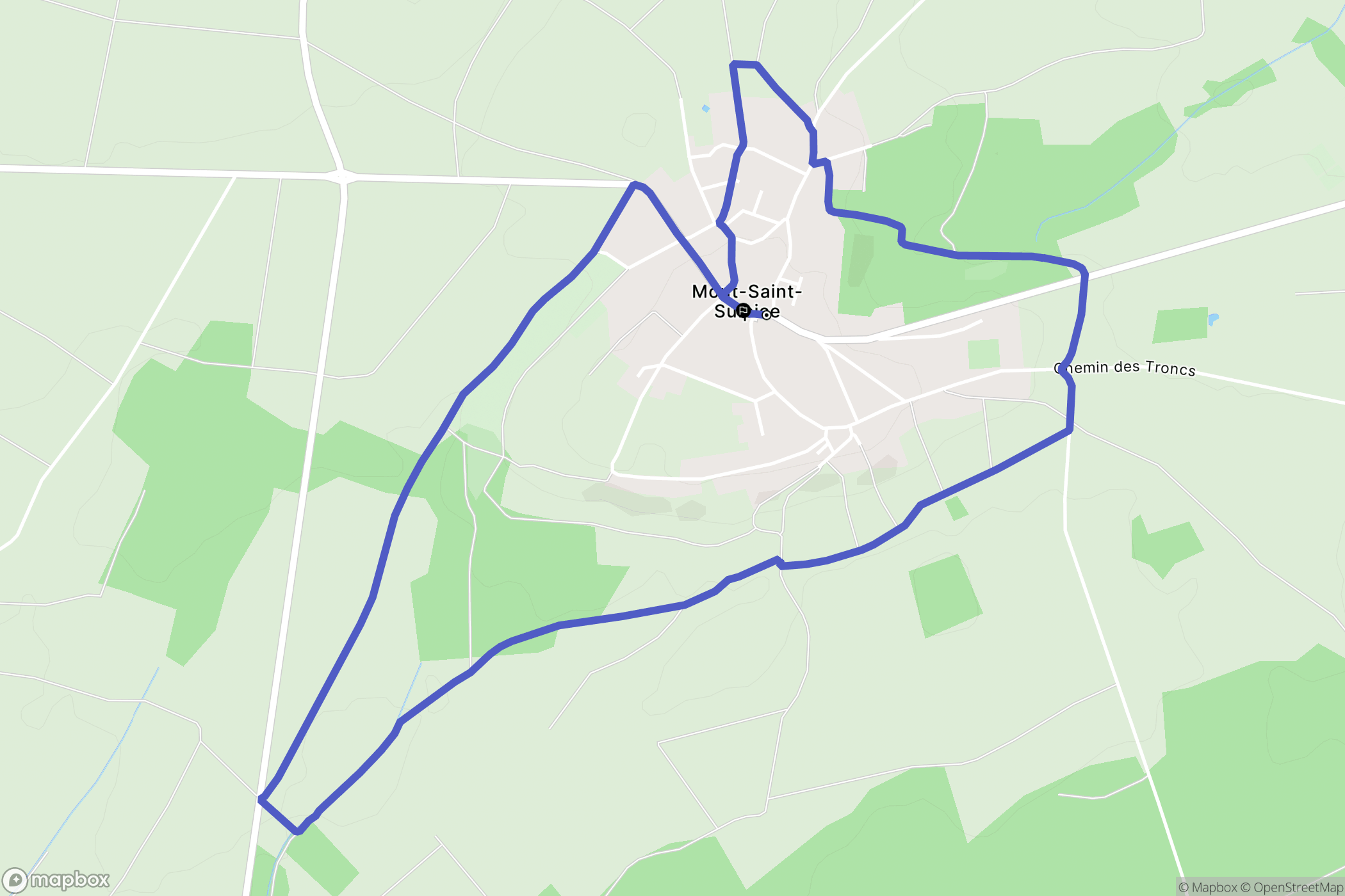 Mont-Saint-Sulpice : carte du parcours de randonnée - France