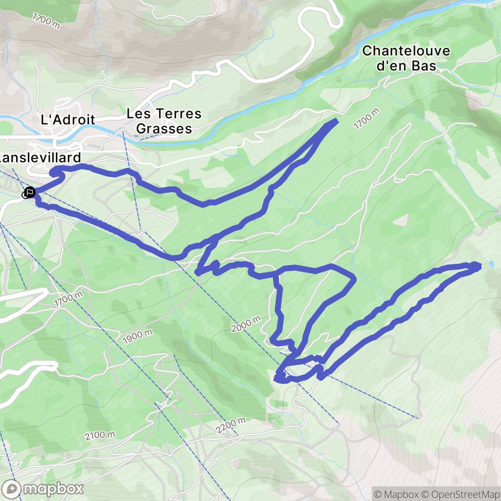 Val-Cenis : carte du parcours de randonnée - France