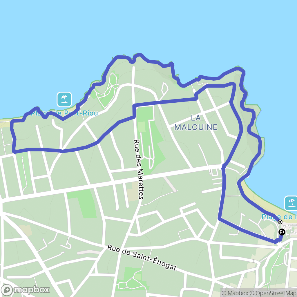 Dinard : carte du parcours de randonnée - France