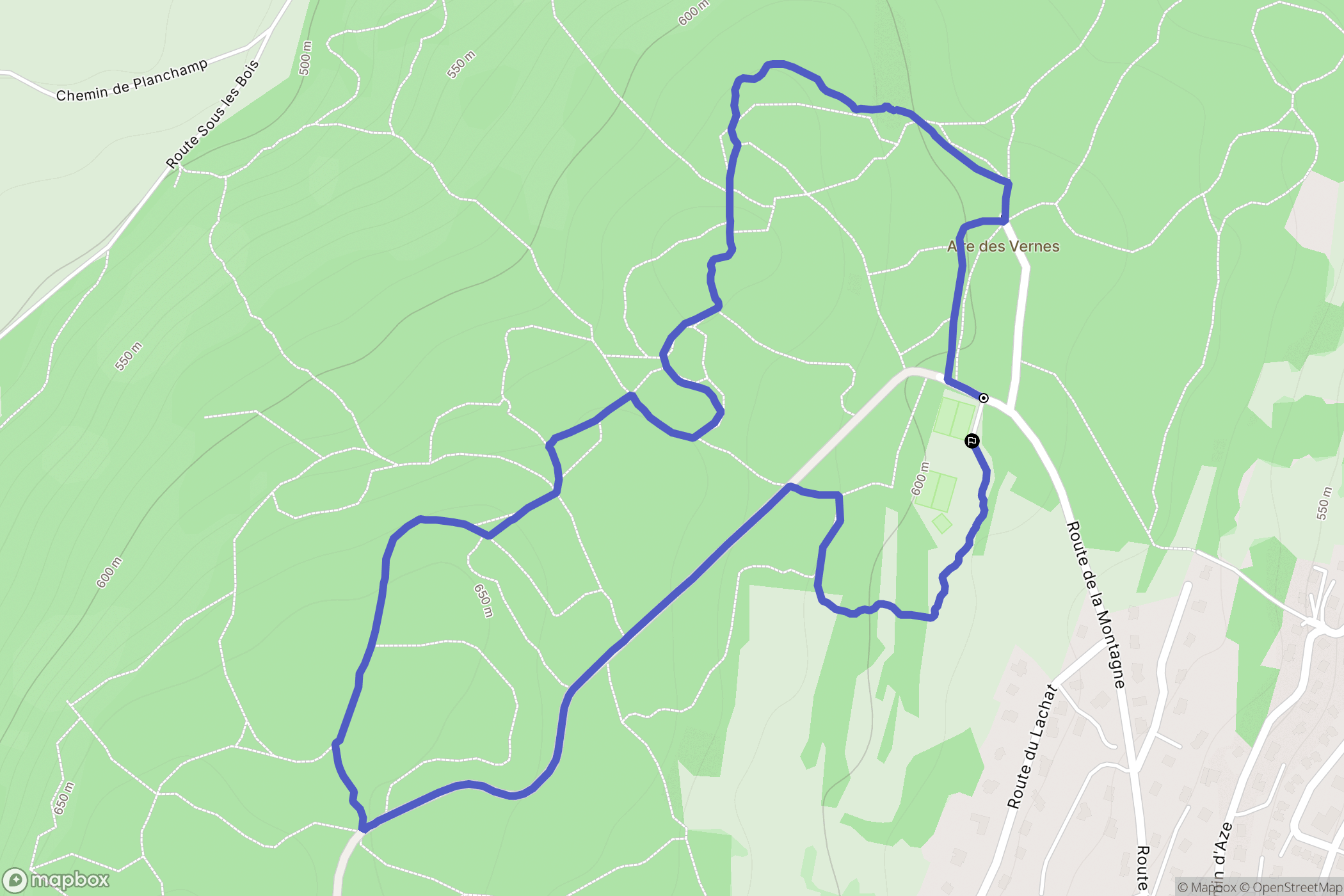 Poisy : carte du parcours de randonnée - France