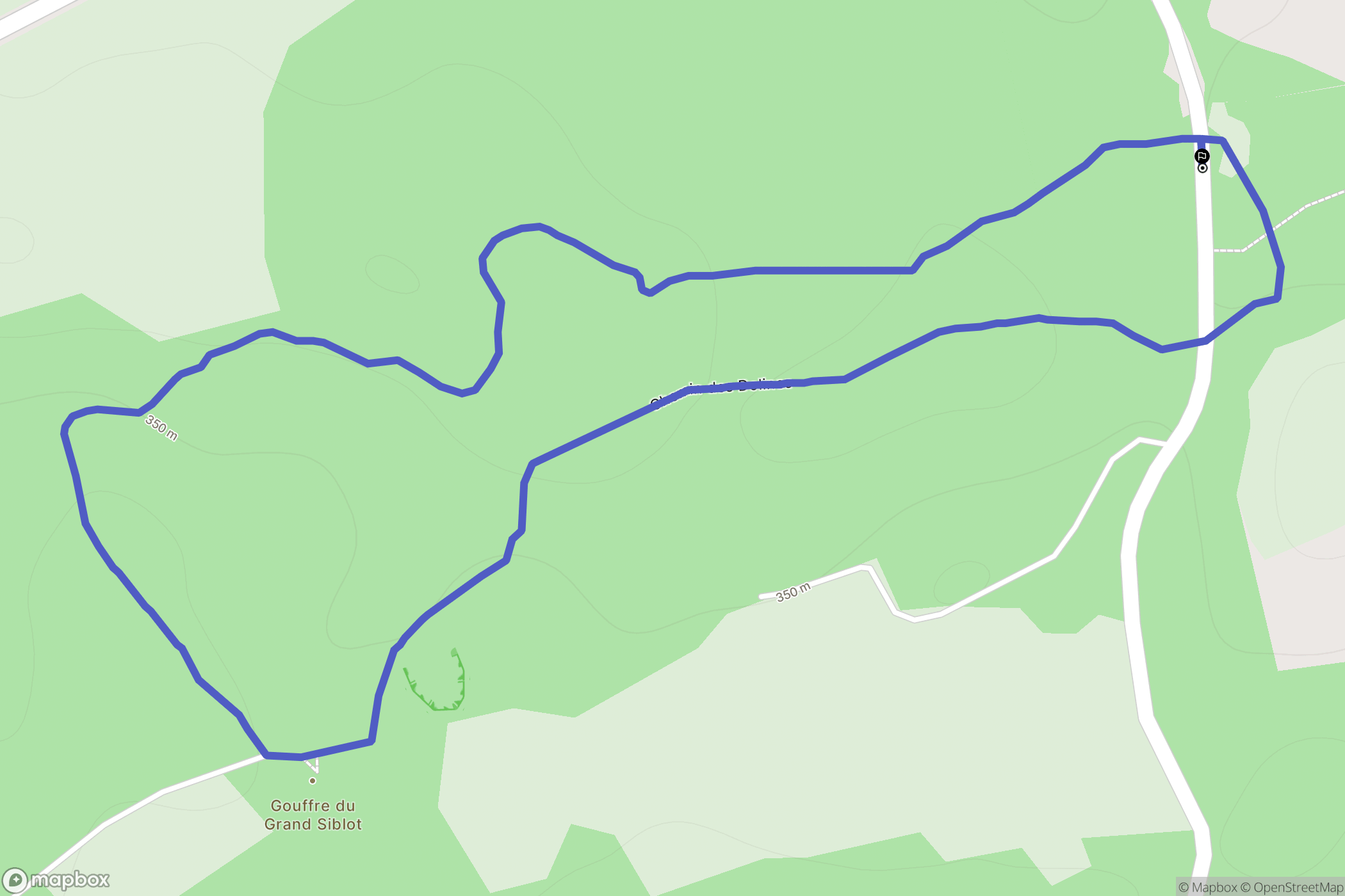 Ougney-Douvot : carte du parcours de randonnée - France