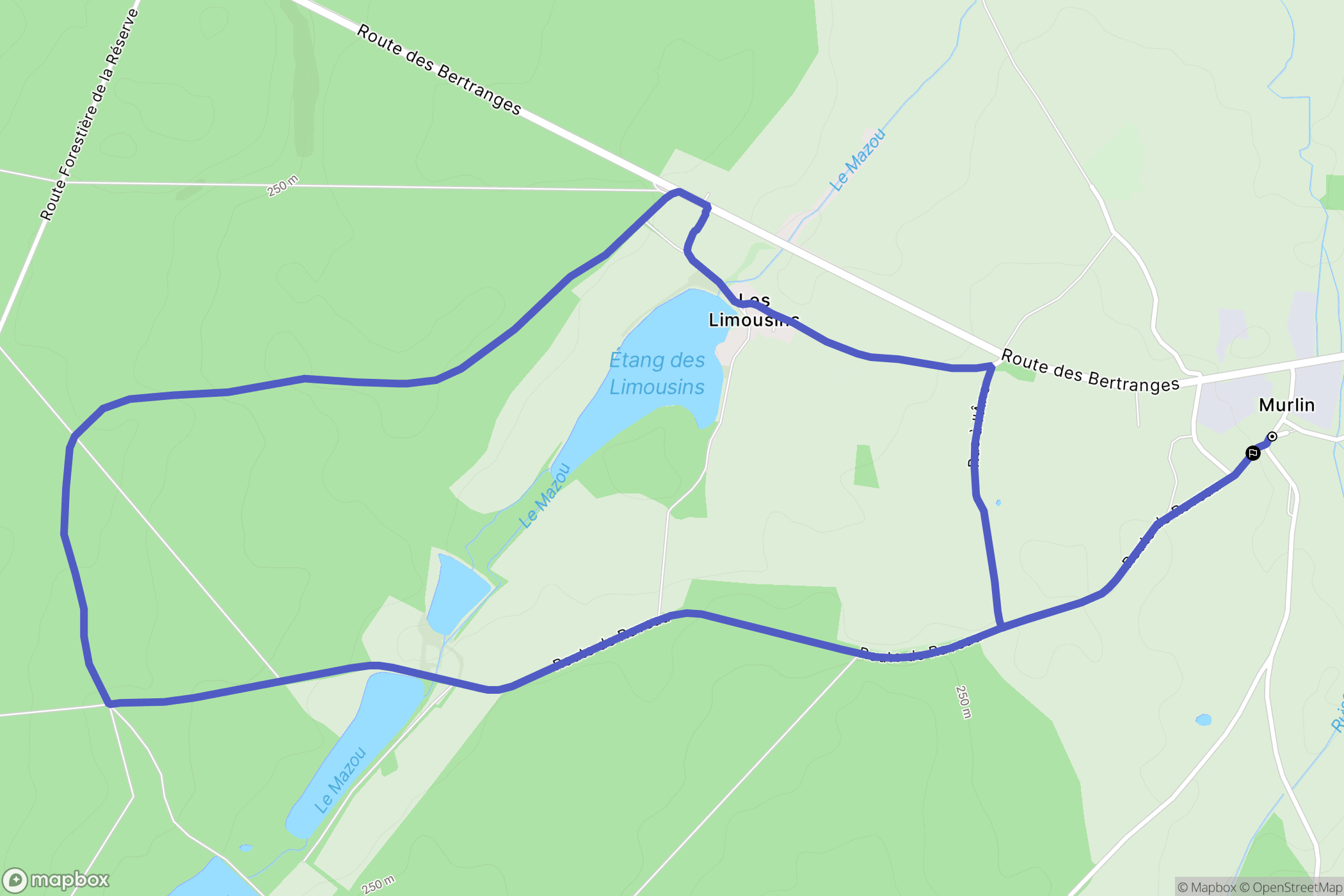 Murlin : carte du parcours de randonnée - France