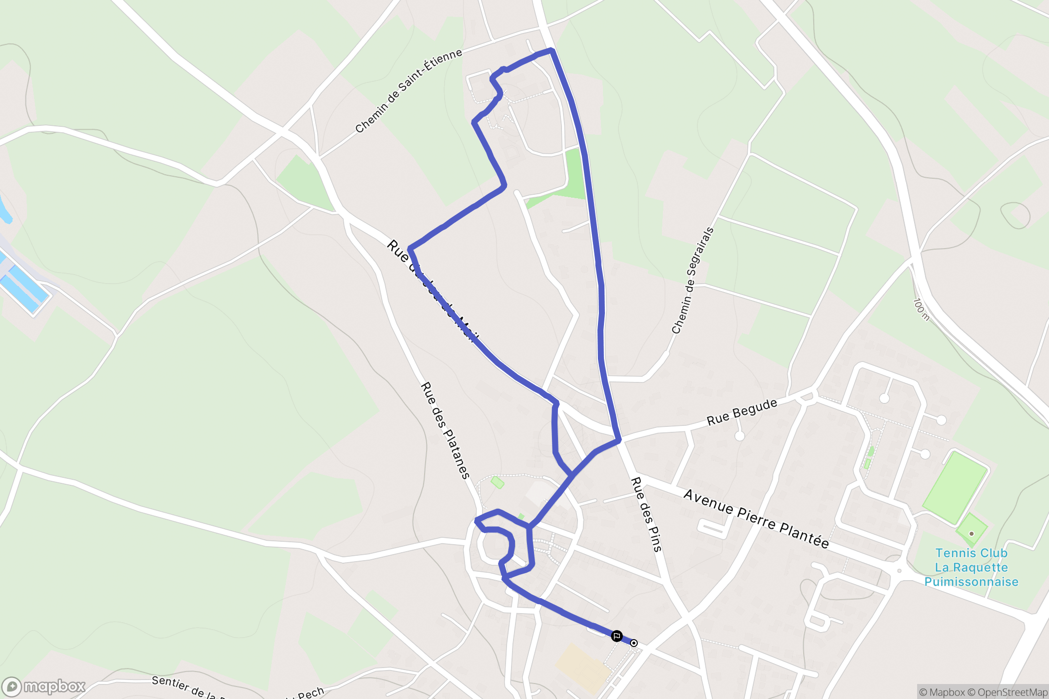Puimisson : carte du parcours de randonnée - France
