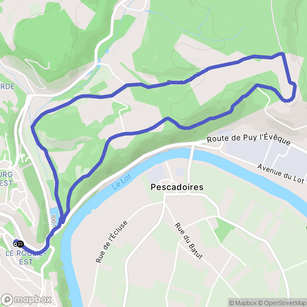 Puy-l'Évêque : carte du parcours de randonnée - France