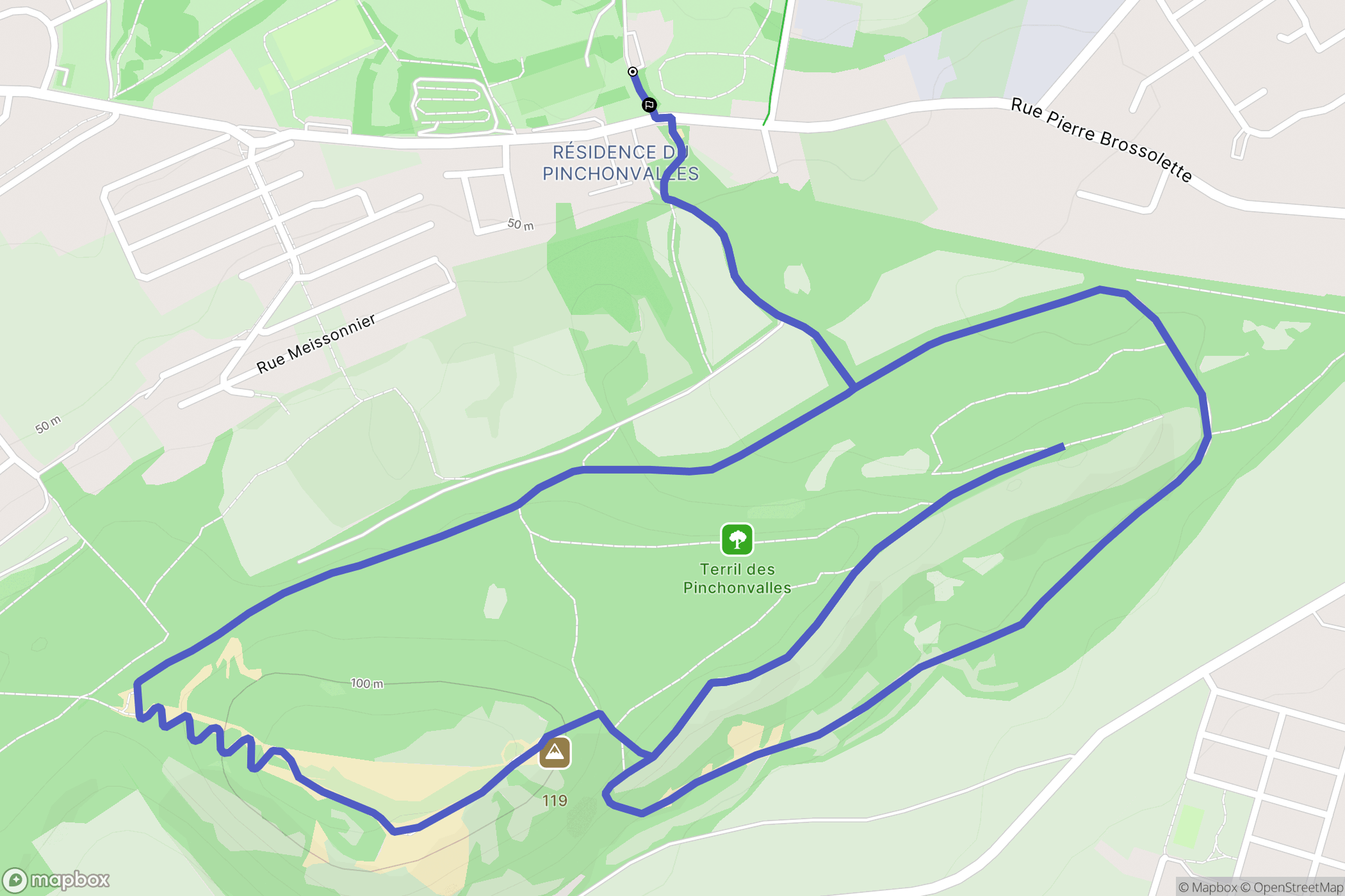 Liévin : carte du parcours de randonnée - France