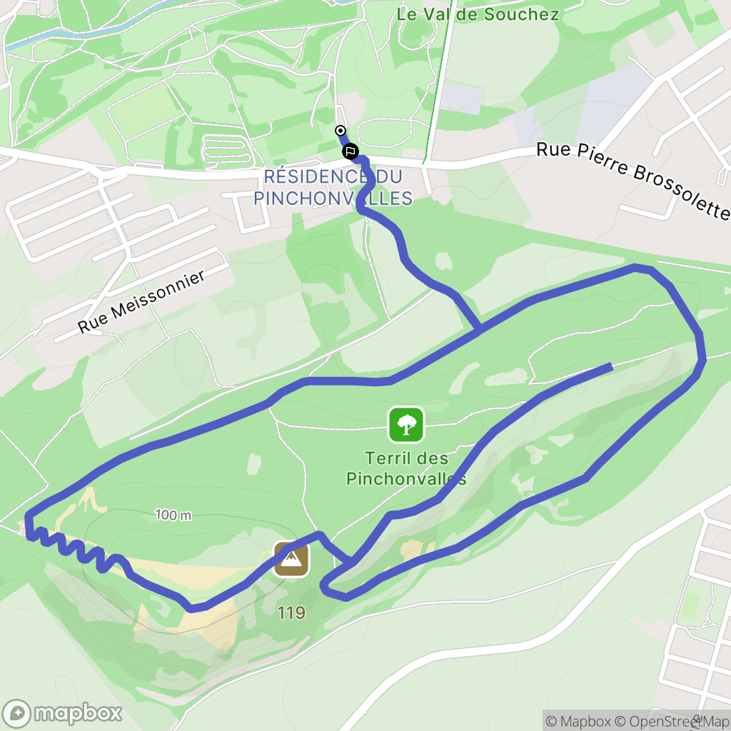 Liévin : carte du parcours de randonnée - France