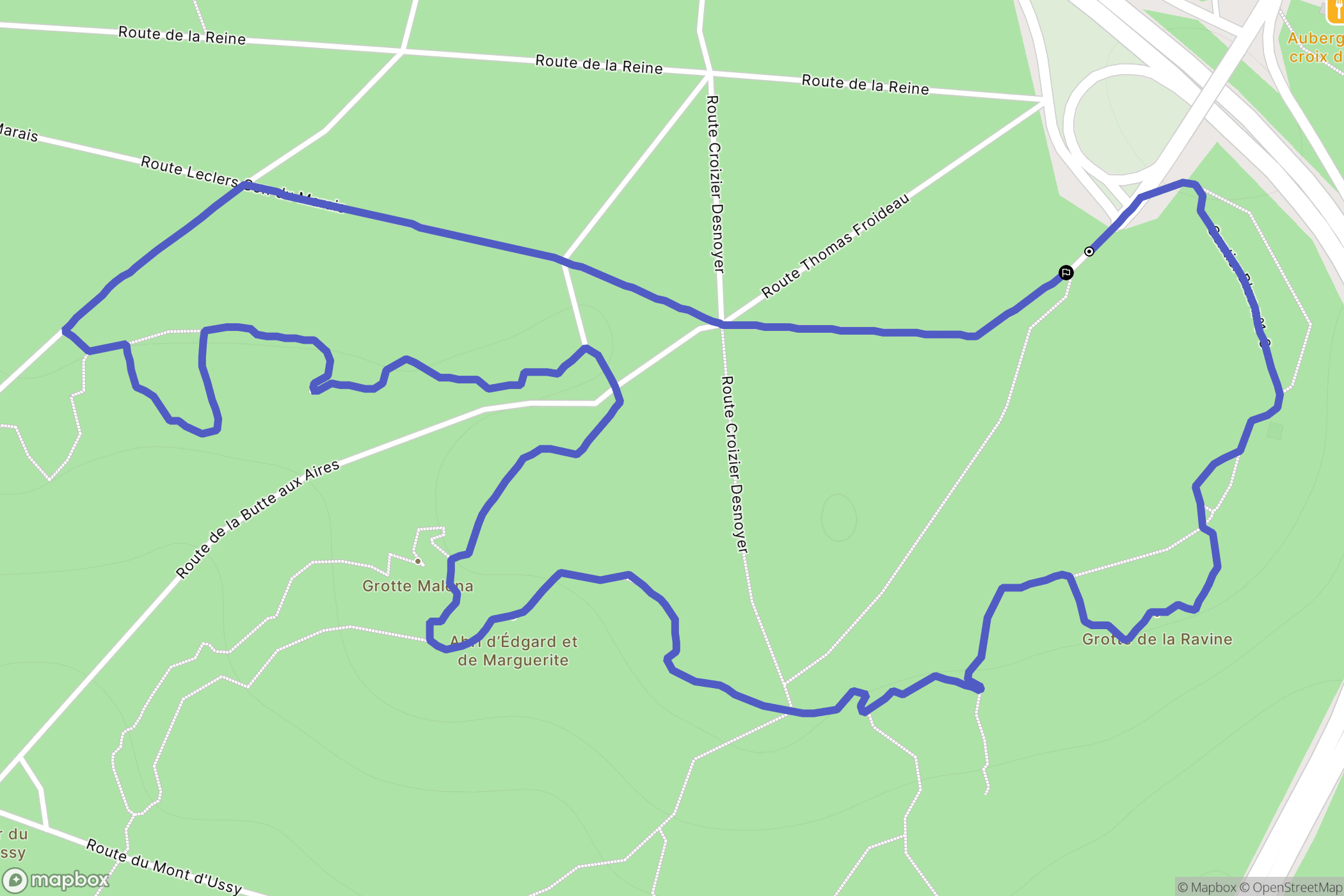 Fontainebleau : carte du parcours de randonnée - France