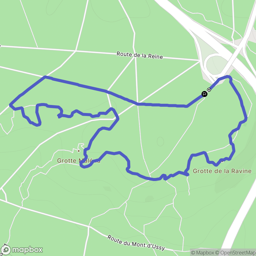 Fontainebleau : carte du parcours de randonnée - France
