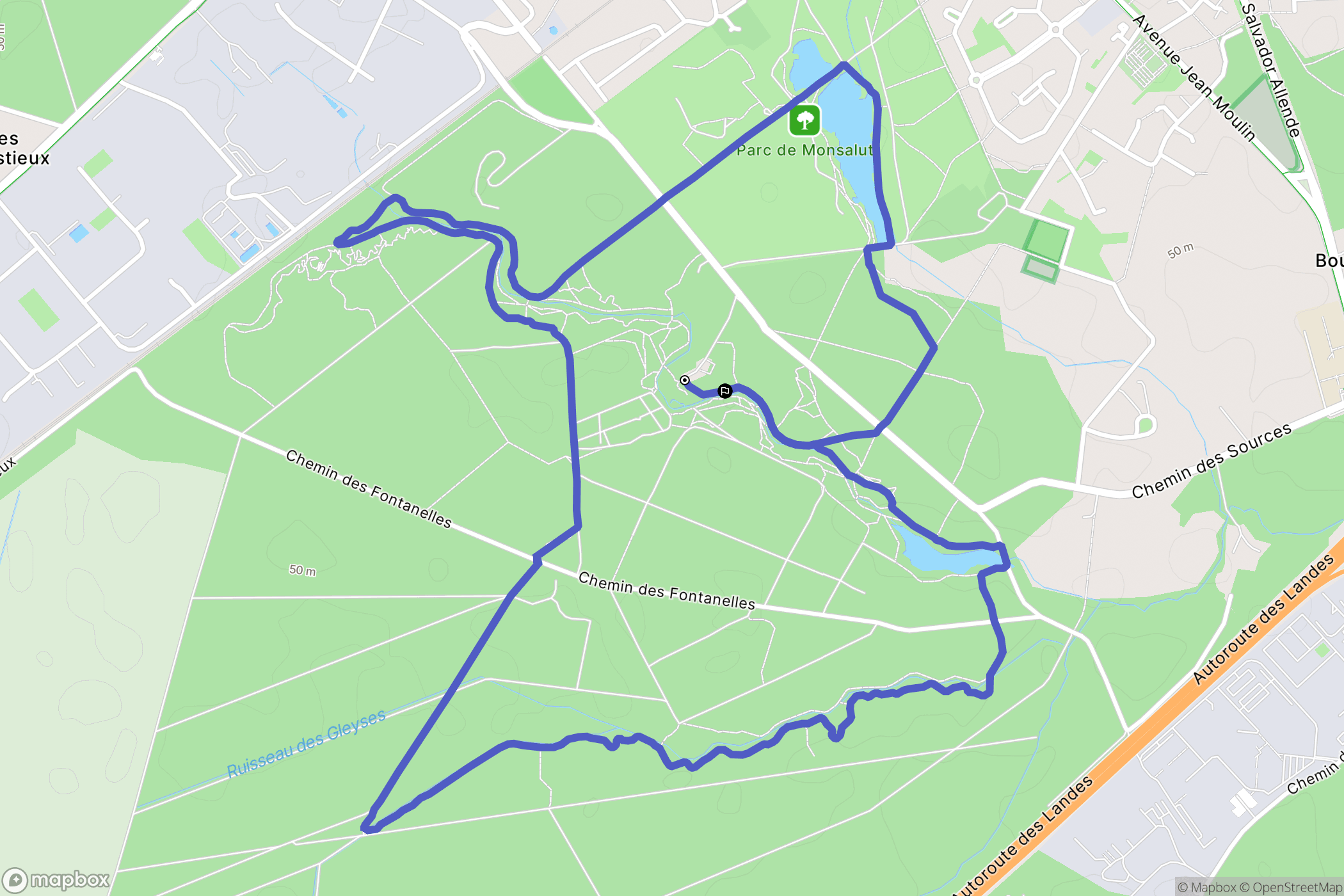 Gazinet : carte du parcours de randonnée - France