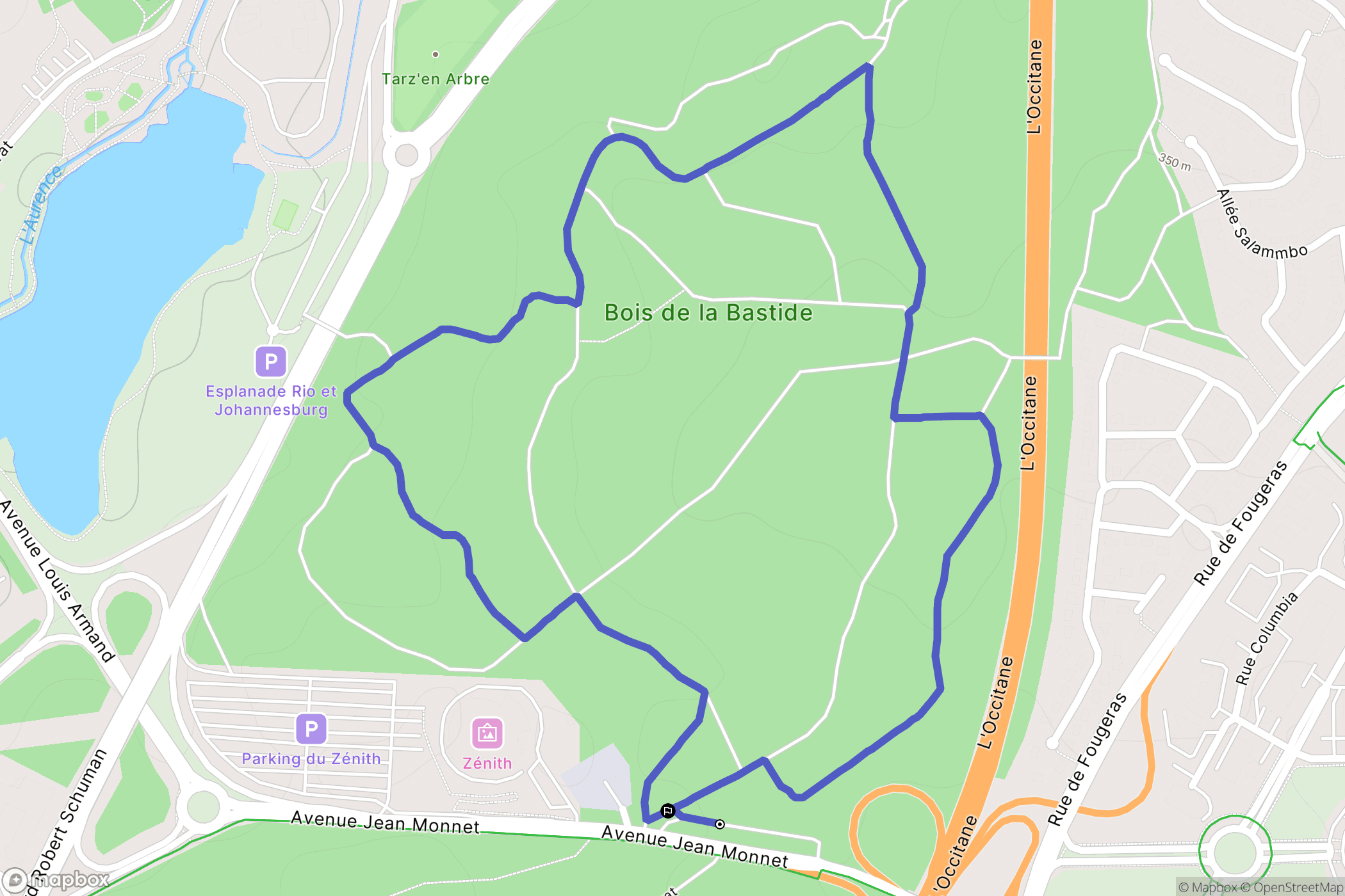 Limoges : carte du parcours de randonnée - France
