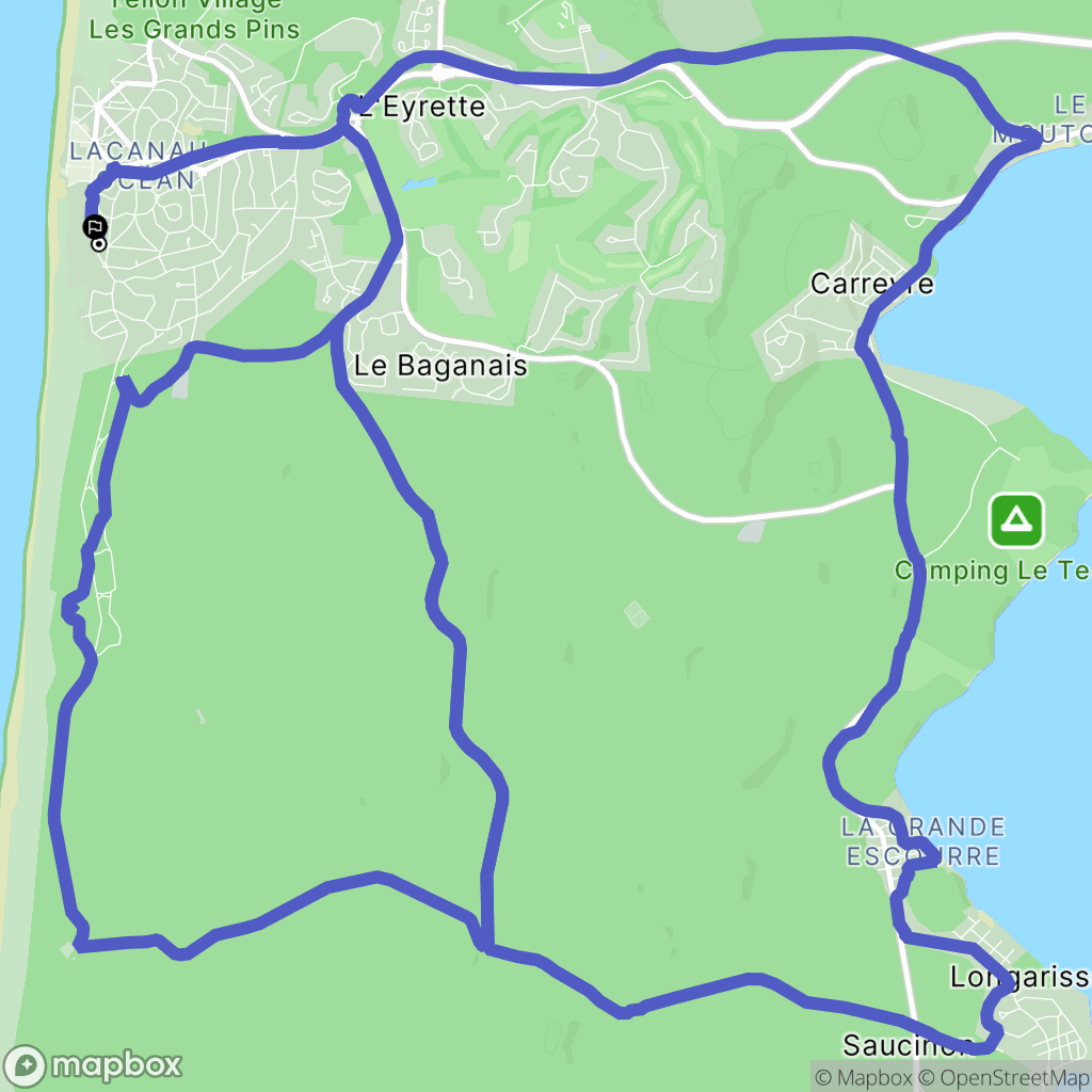 Lacanau : carte du parcours de randonnée - France