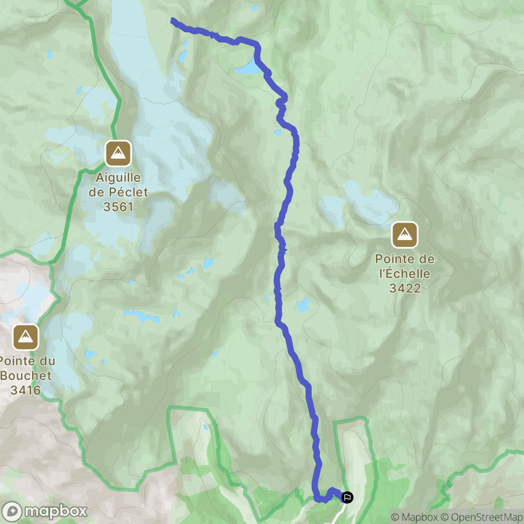 Villarodin-Bourget : carte du parcours de randonnée - France