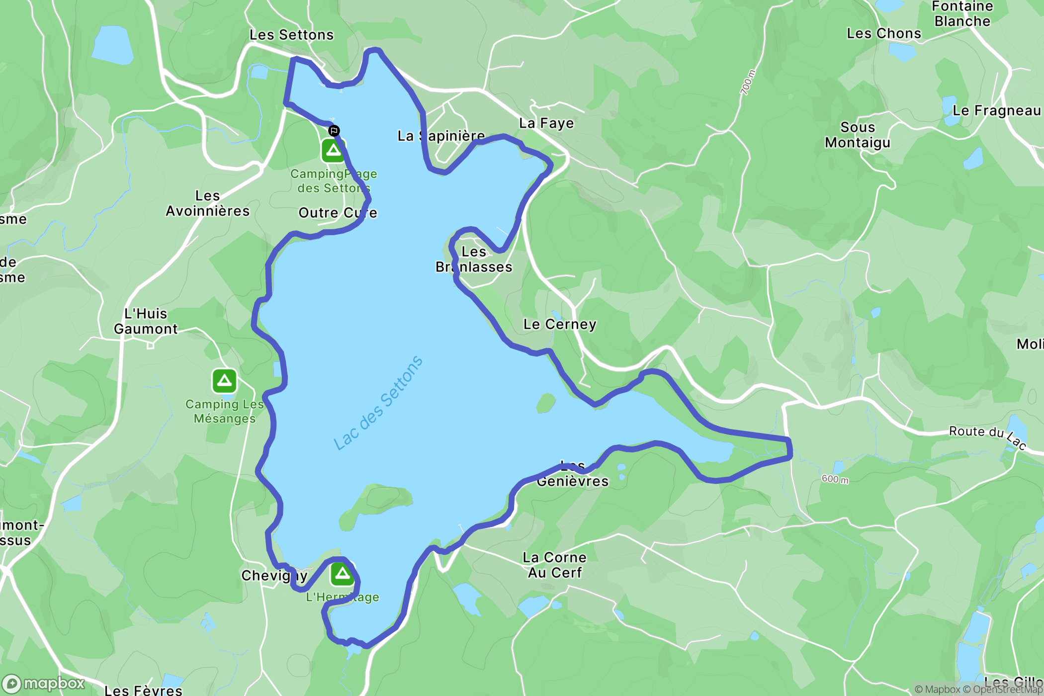 Montsauche-les-Settons: routekaart voor buitenactiviteiten - France