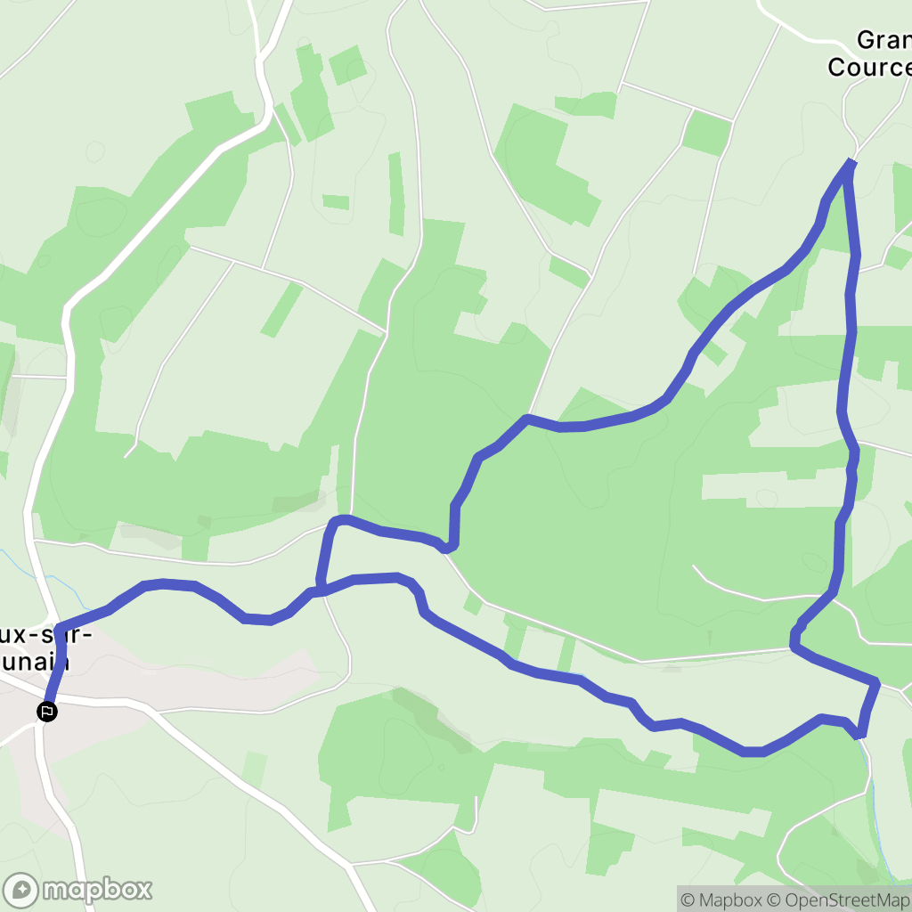 Vaux-sur-Lunain : carte du parcours de randonnée - France