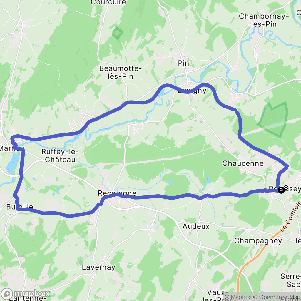 Pelousey : carte du parcours de randonnée - France