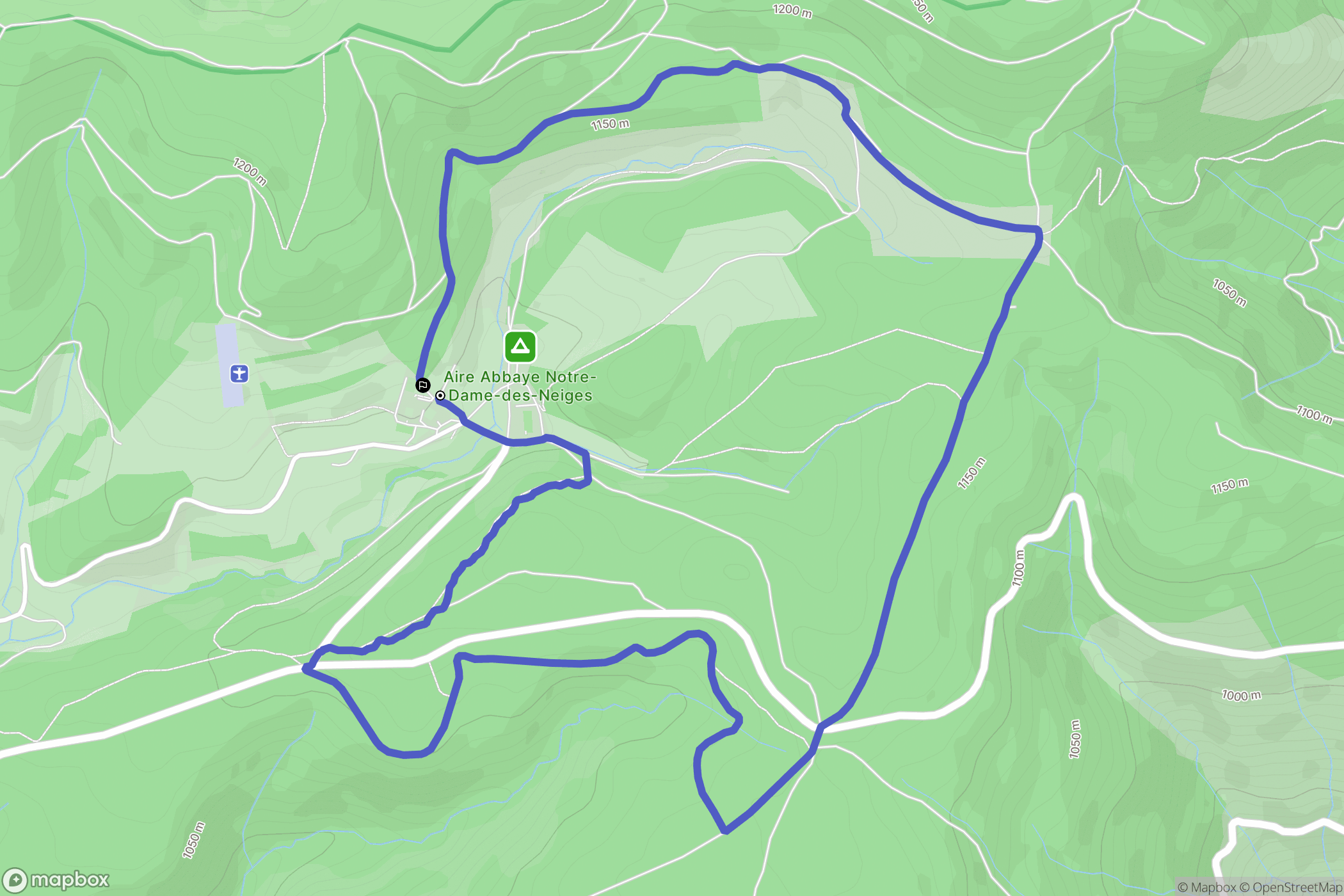 Saint-Laurent-les-Bains-Laval-d'Aurelle : carte du parcours de randonnée - France