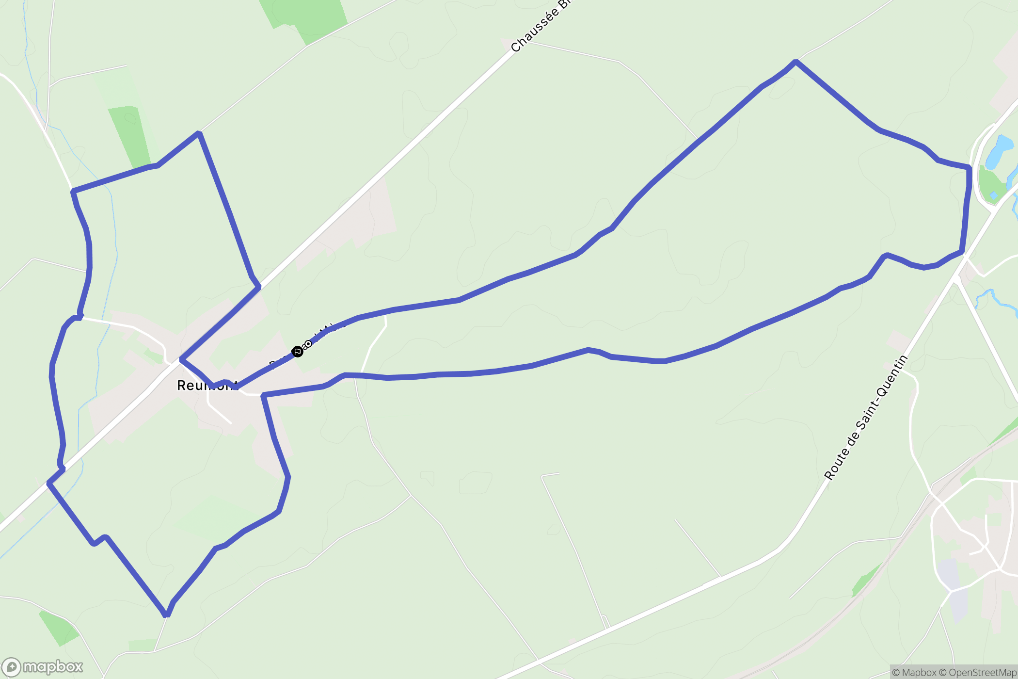 Reumont : carte du parcours de randonnée - France