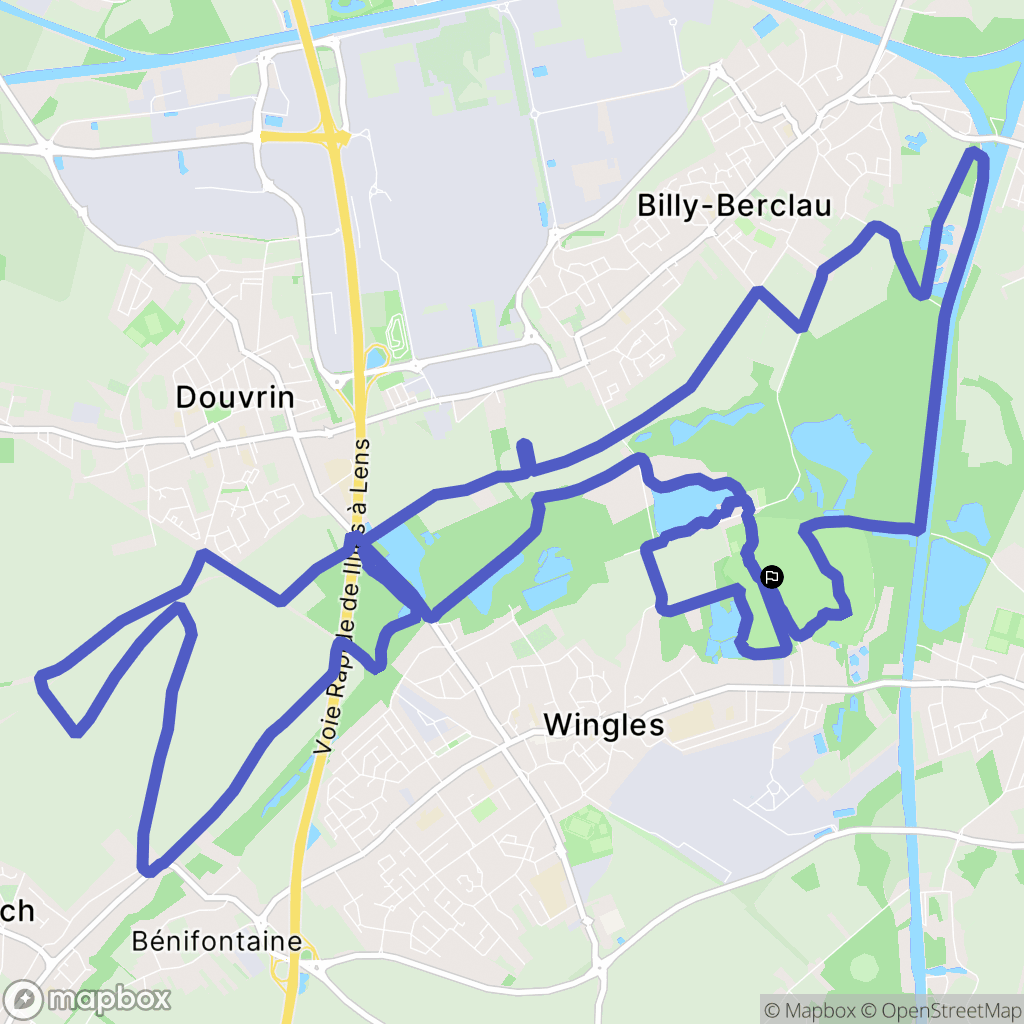 Wingles : carte du parcours de randonnée - France