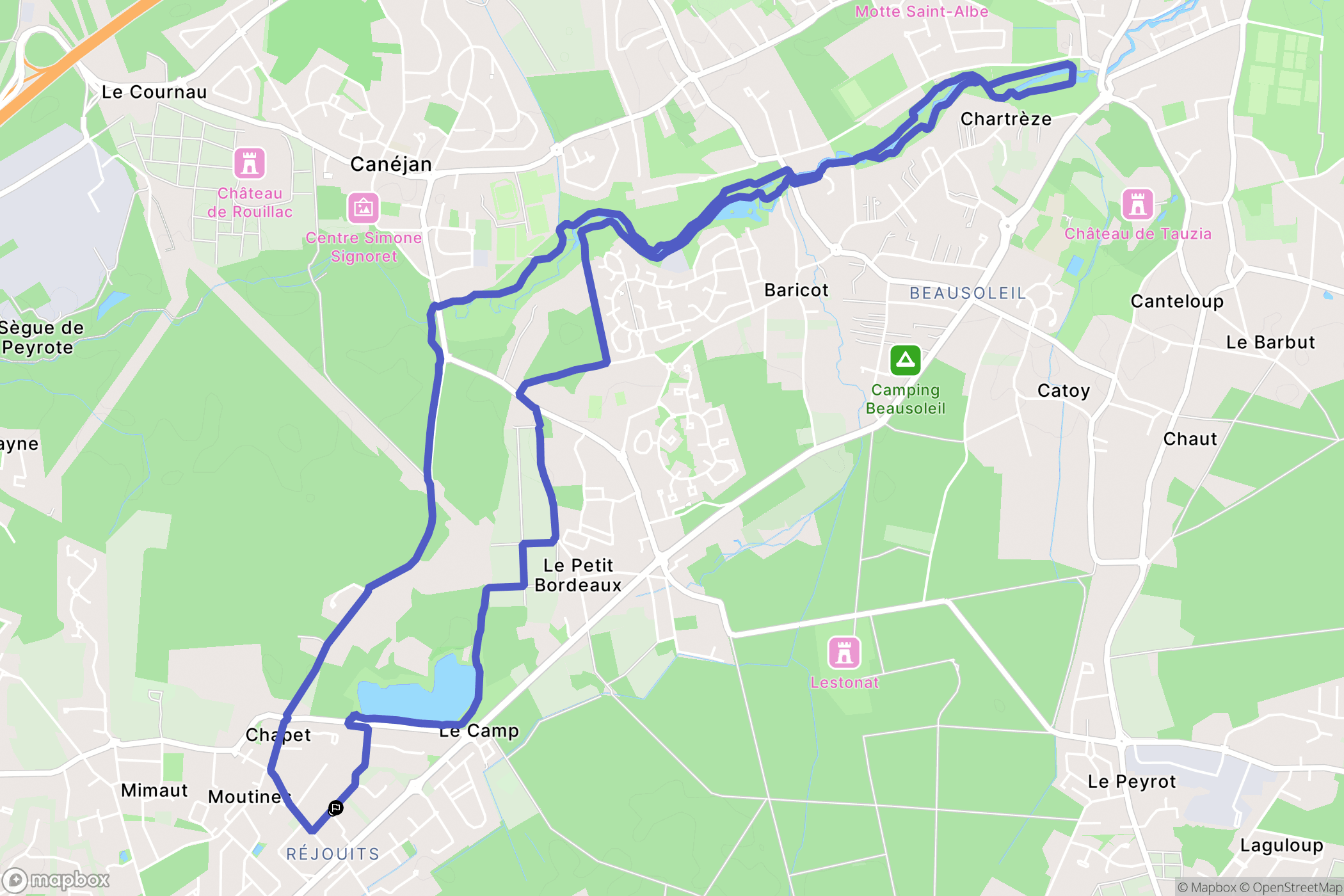 Cestas : carte du parcours de randonnée - France
