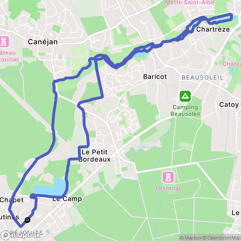 Cestas : carte du parcours de randonnée - France