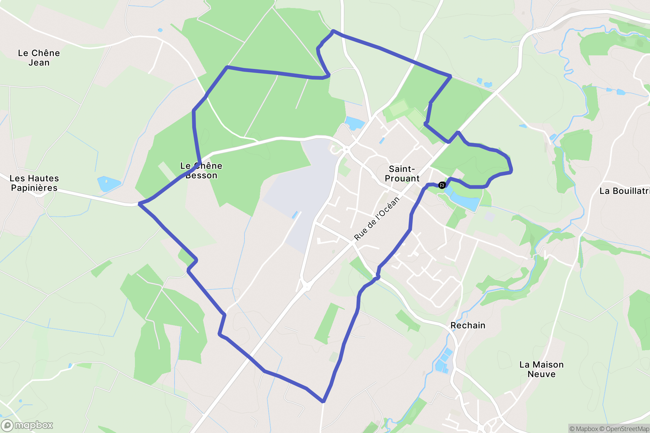 Saint-Prouant : carte du parcours de randonnée - France