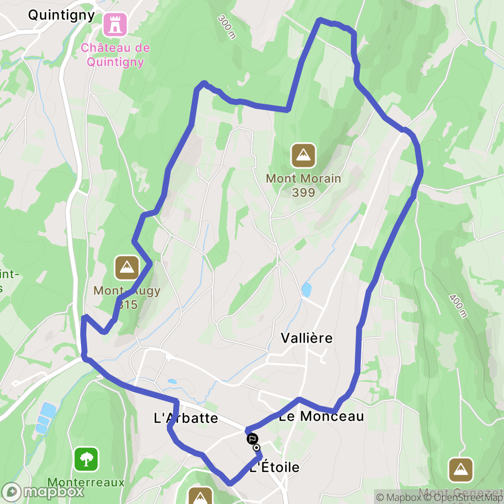 L'Étoile : carte du parcours de randonnée - France