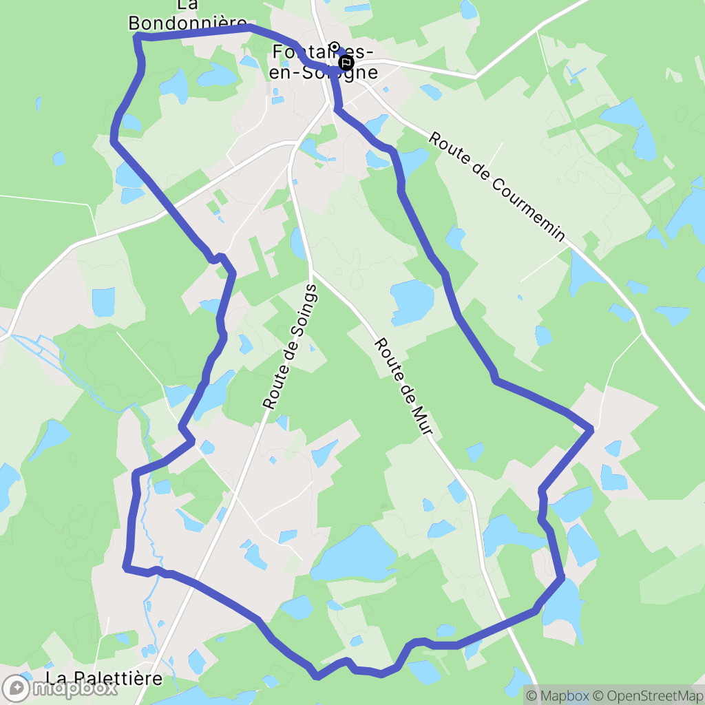 Fontaines-en-Sologne : carte du parcours de randonnée - France