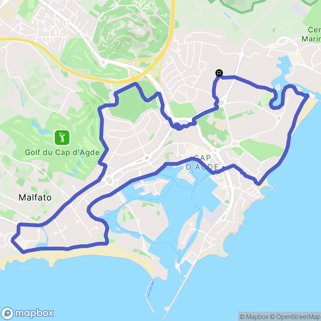Agde : carte du parcours de randonnée - France