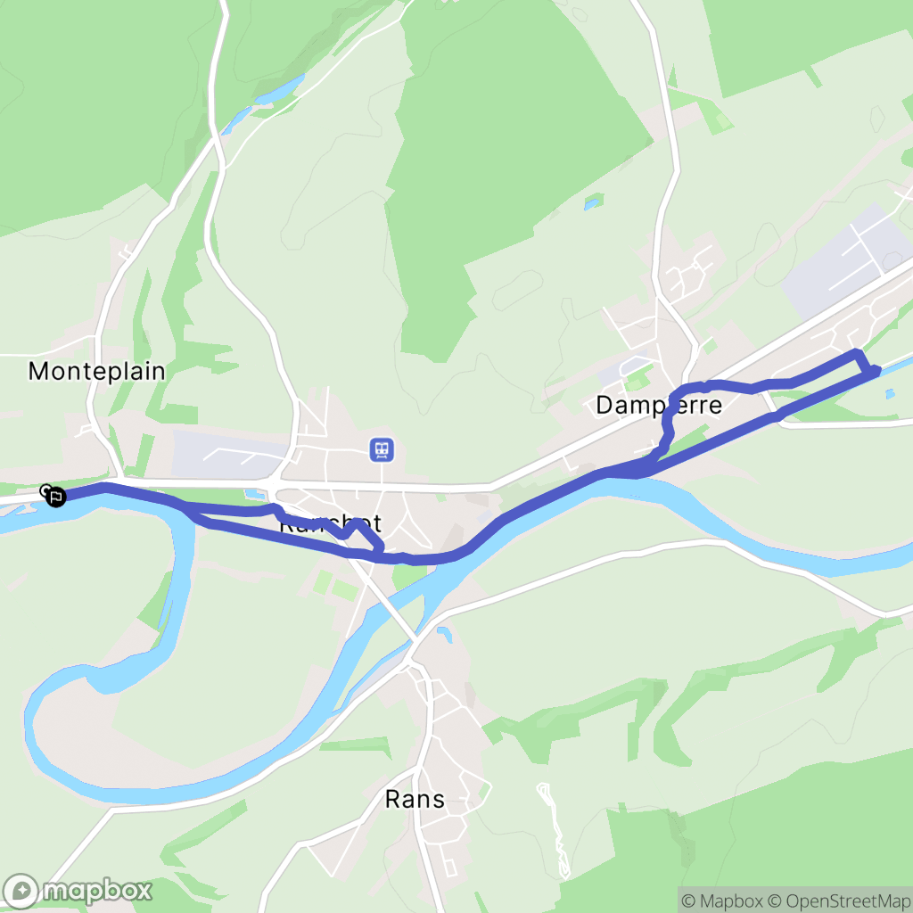 Monteplain : carte du parcours de randonnée - France
