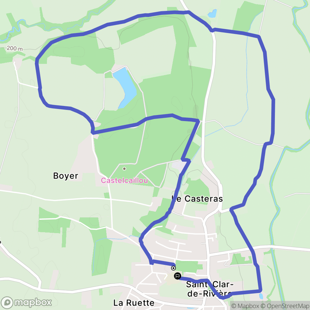Saint-Clar-de-Rivière : carte du parcours de randonnée - France