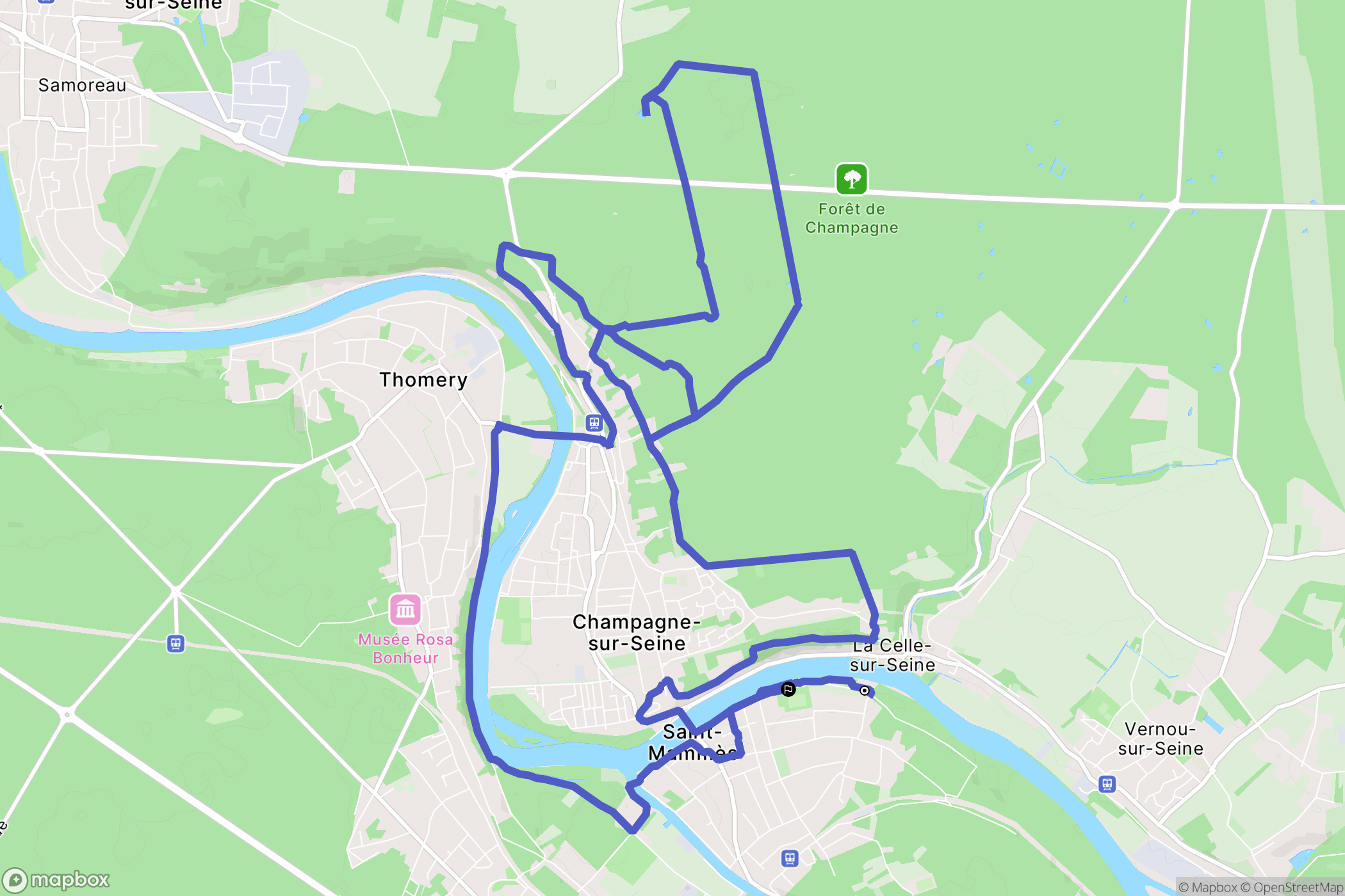 Saint-Mammès : carte du parcours de randonnée - France