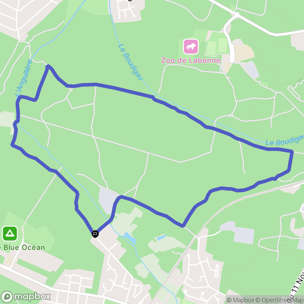 Ondres : carte du parcours de randonnée - France