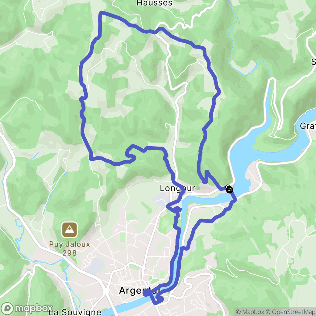 Argentat-sur-Dordogne : carte du parcours de randonnée - France