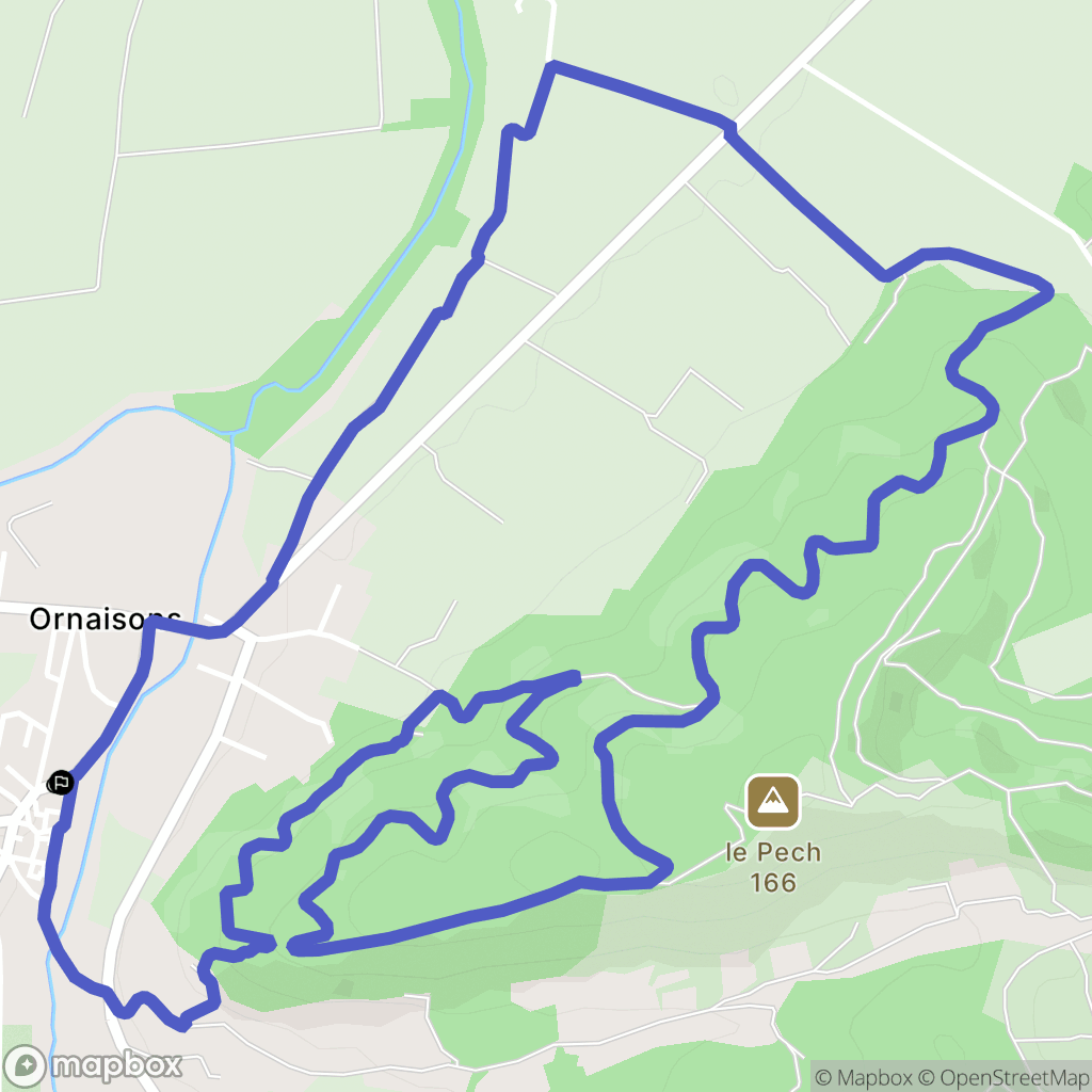 Ornaisons : carte du parcours de randonnée - France