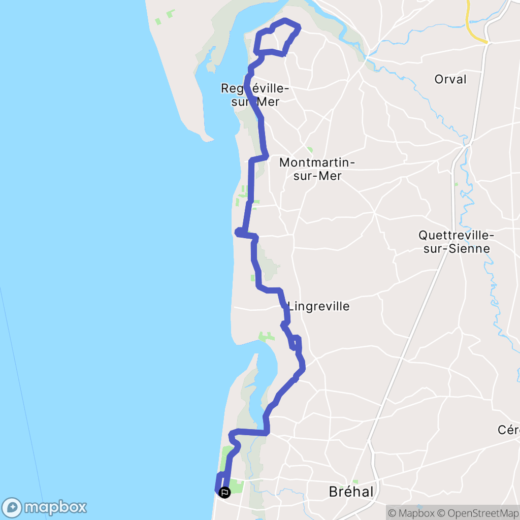Bréhal : carte du parcours de randonnée - France