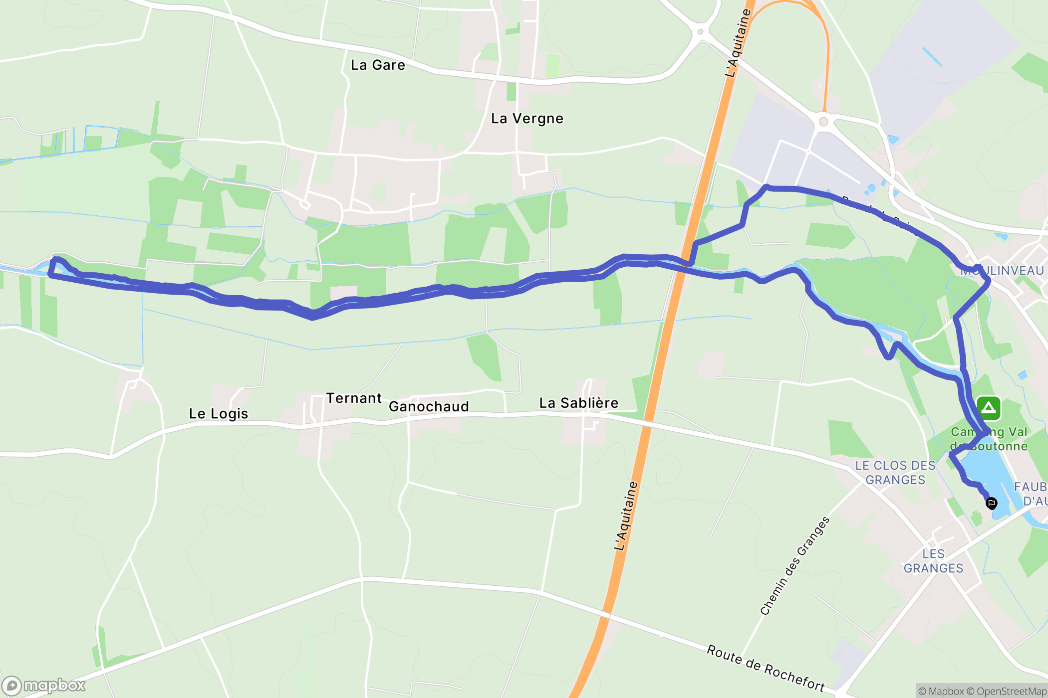 Saint-Jean-d'Angély : carte du parcours de randonnée - France