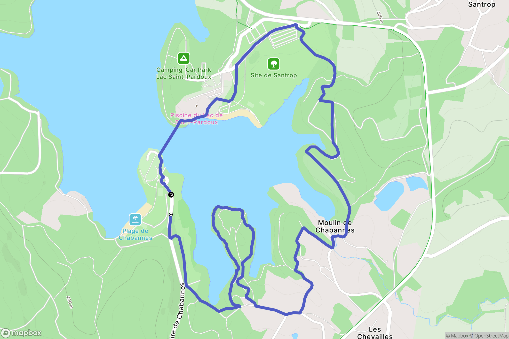 Compreignac : carte du parcours de randonnée - France