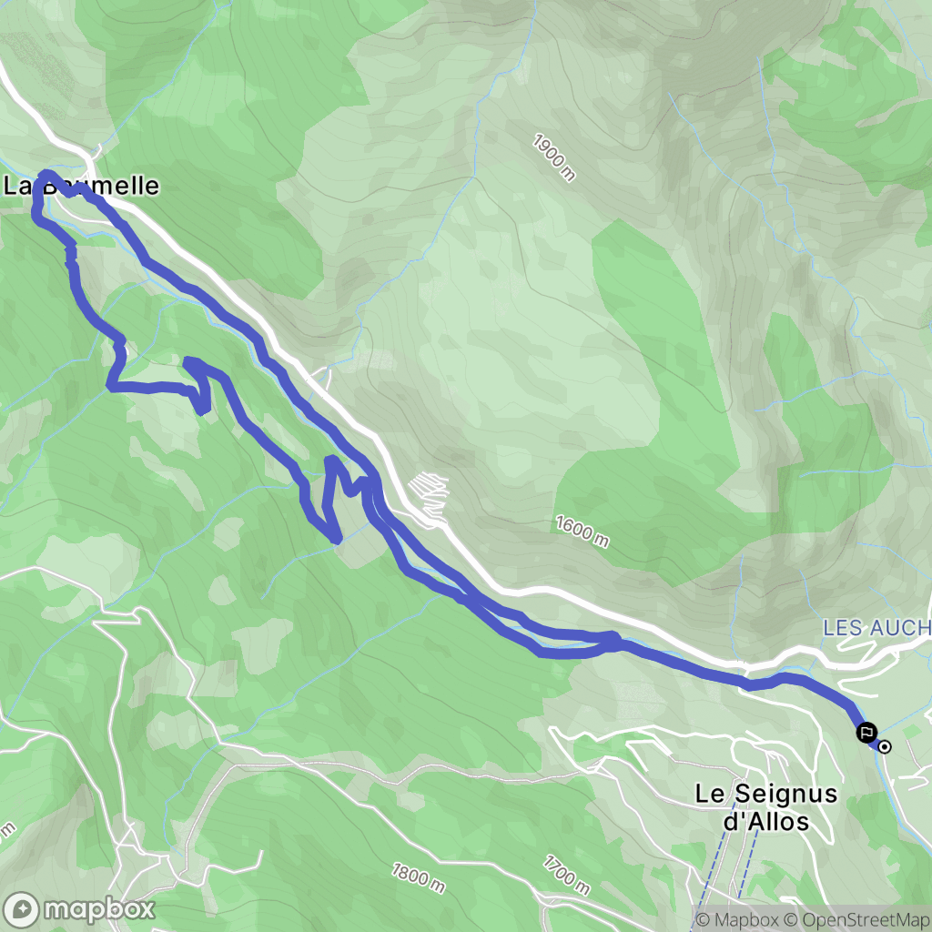 Allos : carte du parcours de randonnée - France